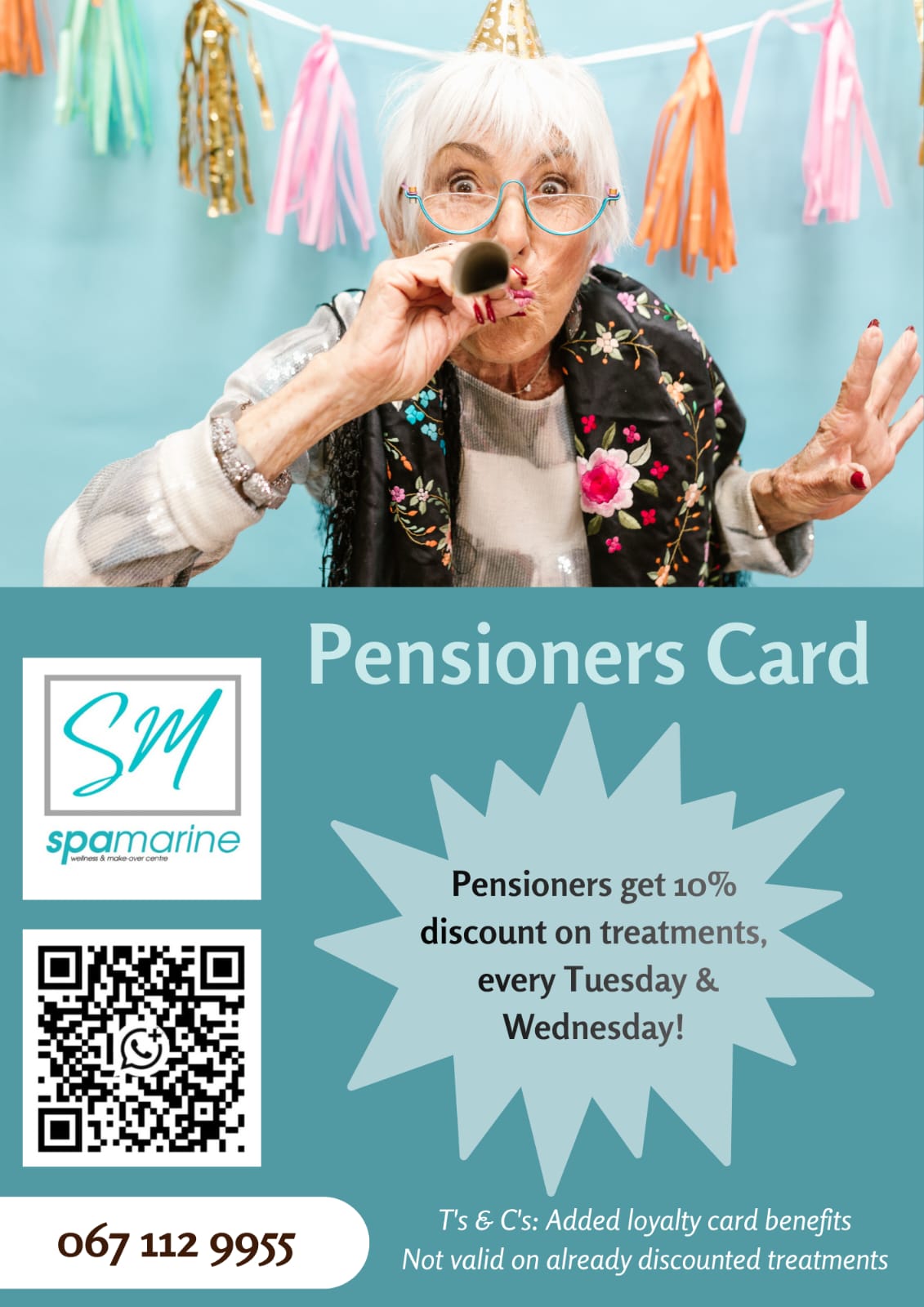 Pensioners Card - 10% discount on treatments every Tuesday and Wednesday