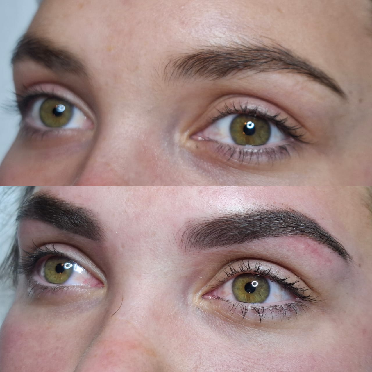 Eyebrow lamination before and after